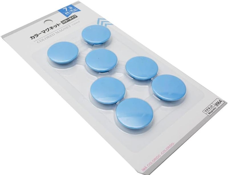 Daiso Colored Magnet - 30mm - 1.18in - 7 Pcs - Blue - Image 2